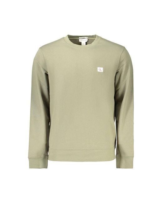 Calvin Klein Green Cotton Mens Sweatshirt for men