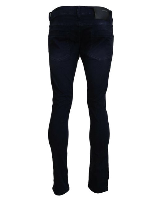 Acht Blue Cotton Tapered Slim Fitcasual Denim Jeans for men
