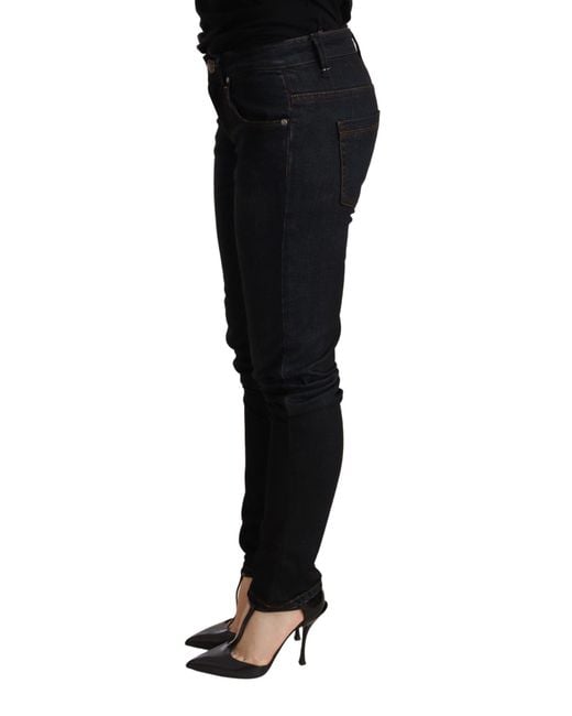 Acht Black Blue Washed Low Waist Skinny Denim Trouser