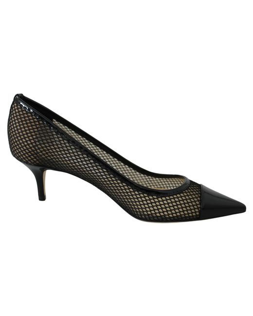 Jimmy Choo Black Elegant Mesh Pointed Toe Pumps