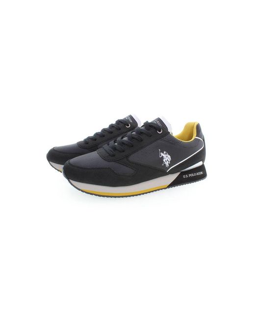 U.S. POLO ASSN. Black Sleek Lace-Up Sports Sneakers for men