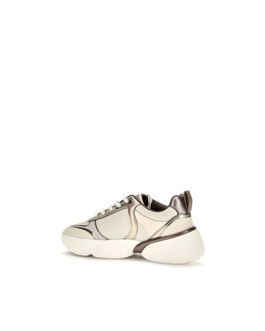 Pinko White Calf Leather Bos Taurus Chunky Sneakers