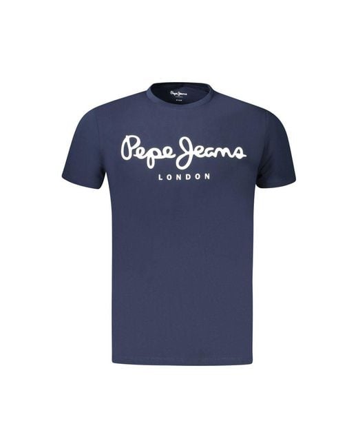 Pepe Jeans Blue Cotton T-Shirt for men