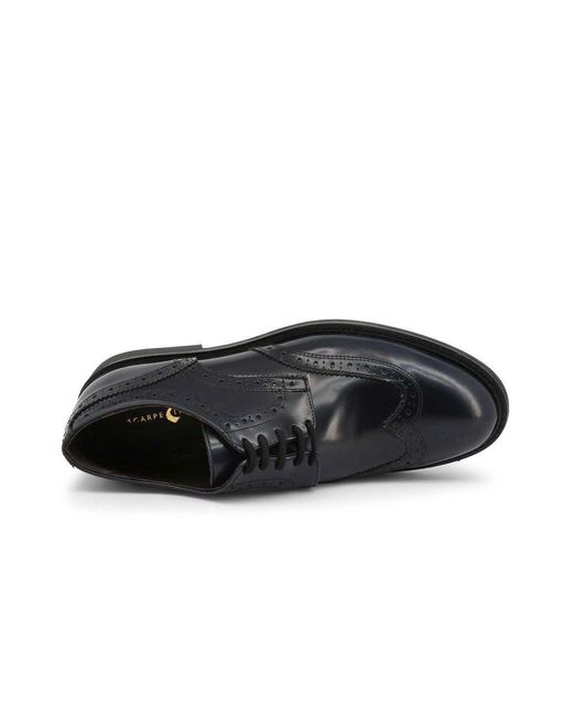 DUCA DI MORRONE Blue Men Abrasivato Leather Lace Up Shoes for men