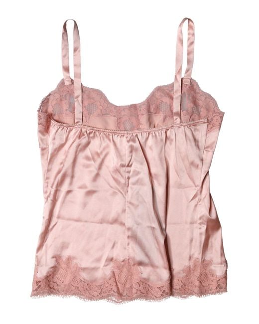 Dolce & Gabbana Light Pink Floral Lace Lingerie Top Underwear