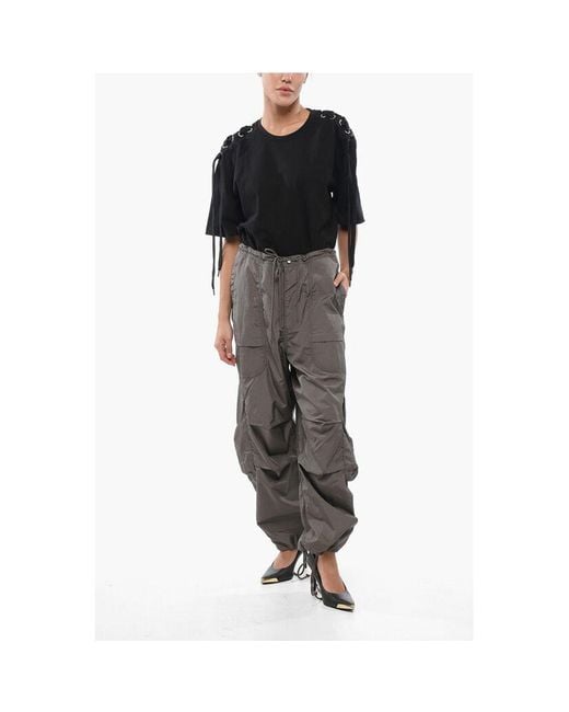 Entire studios Gray Nylon Freight Cargo Pants With Drawstring Waist