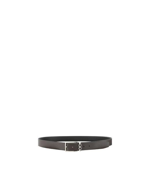 Ferragamo Black Calf Leather Bos Taurus Belt for men