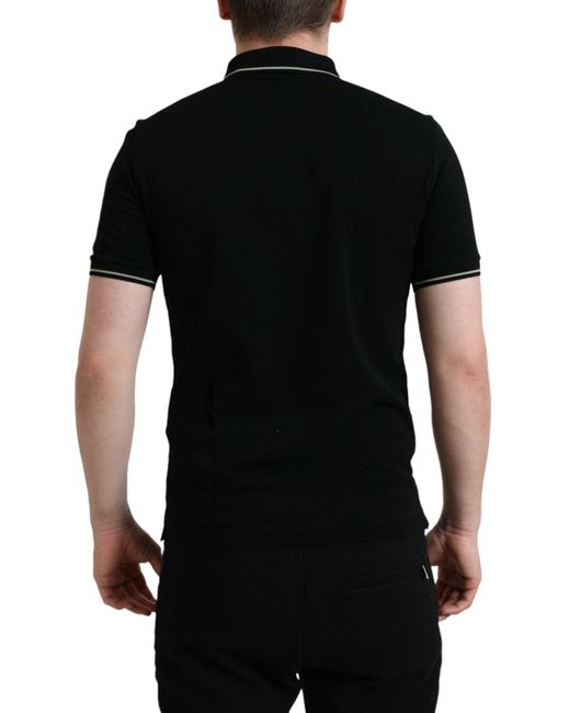 Dolce & Gabbana Black Logo Collared Short Sleeves Polo T-Shirt for men