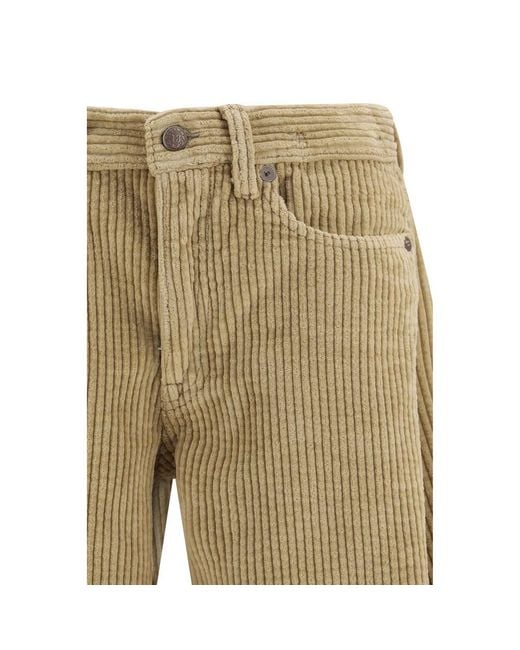 R13 Natural Brown Cotton Relaxed Fit Jeans
