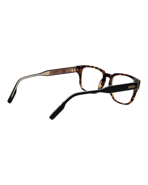 Zegna Black Brown Acetate Glasses (frames) for men