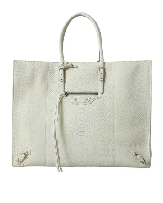 Balenciaga Natural Chic Python Leather Tote