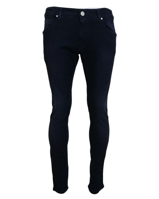 Acht Blue Cotton Tapered Slim Fitcasual Denim Jeans for men