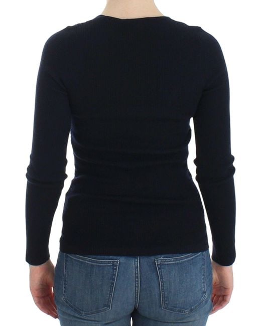 Ermanno Scervino Black Knitted Wool Blend Longsleeve Sweater