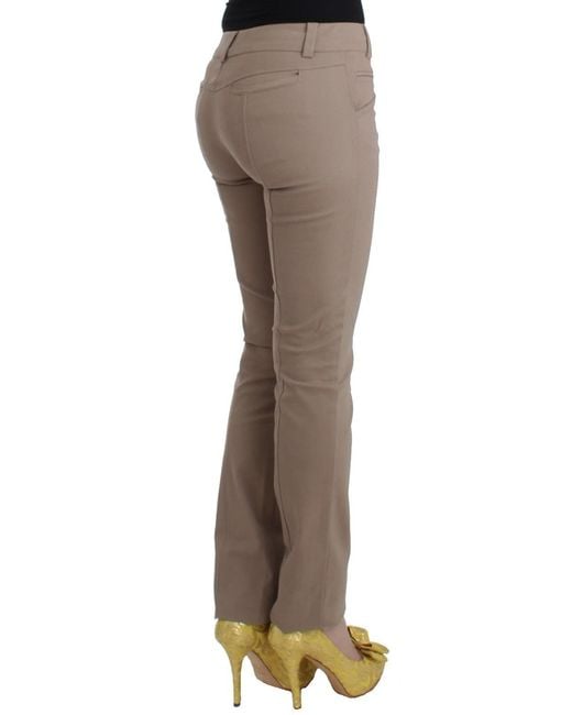 Roberto Cavalli Multicolor Beige Dress Skinny Slim Straight Chinos Pants