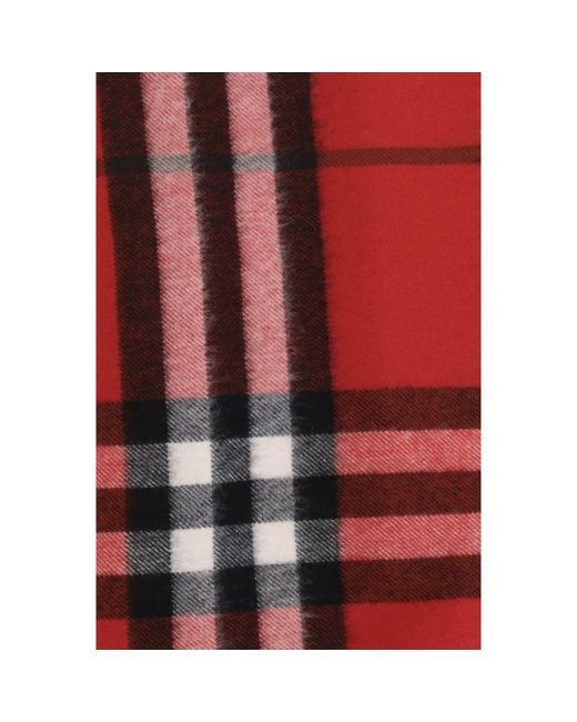 Burberry Red Multicolor Cashmere Scarf