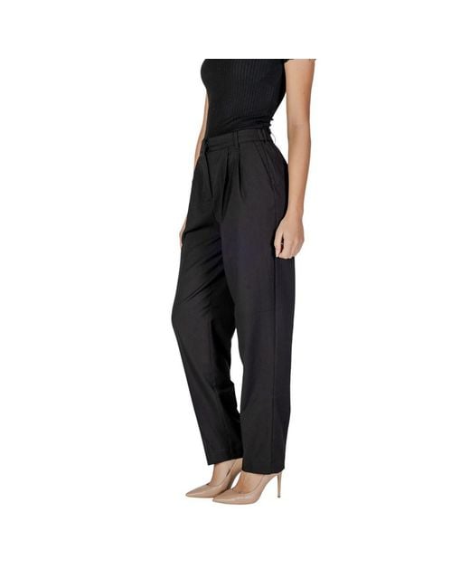 VILA CLOTHES Black Polyester Jeans & Pant