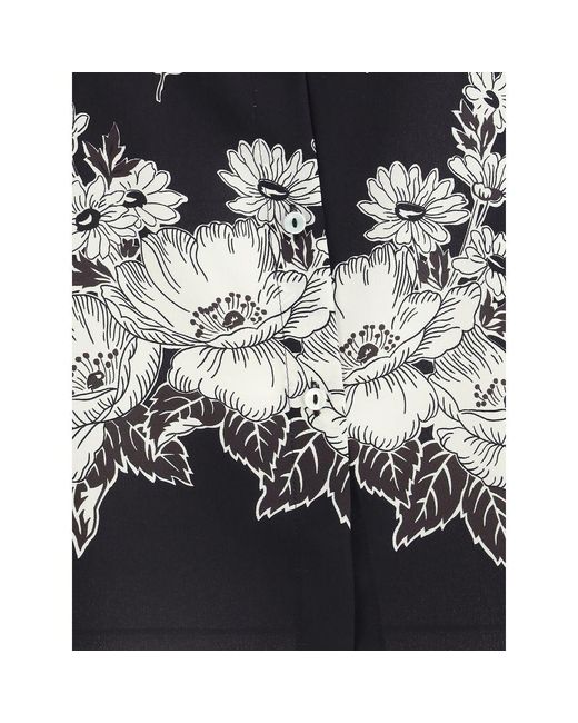 P.A.R.O.S.H. Black Asymmetric Floral Print Shirt