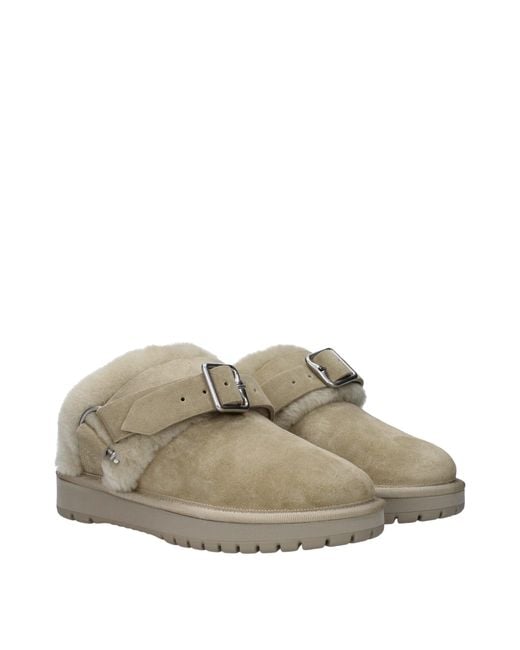 Burberry Green Leather Slippers for men