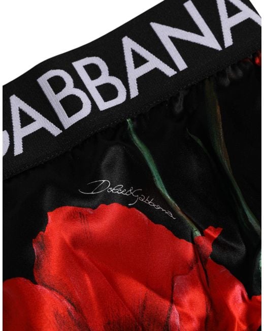Dolce & Gabbana Black Floral Print High Waist Sheer Mesh Underwear