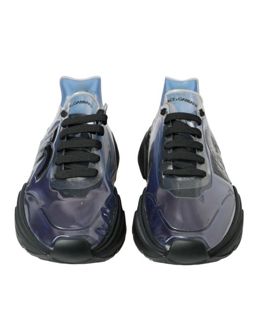 Dolce & Gabbana Blue Logo Inflatable Rubber Daymaster Sneakers Shoes for men