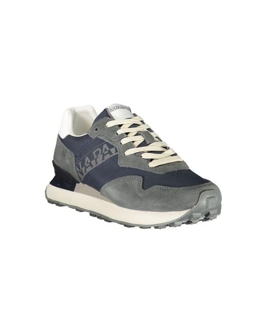 Napapijri Gray Blue Poliuretano Men's Sneaker for men