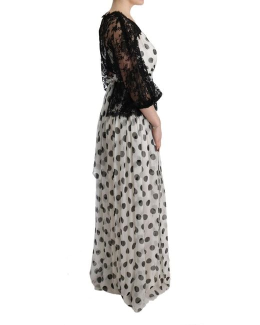 Dolce & Gabbana Black Polka Dotted Floral Dress
