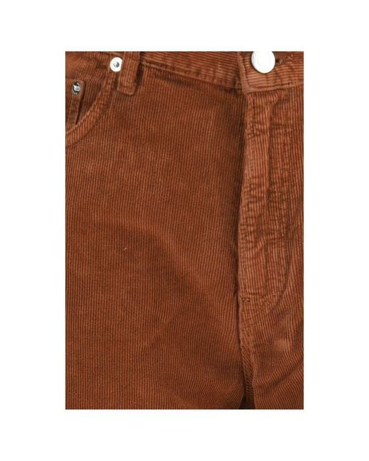 Haikure Brown Cotton Casual Pants