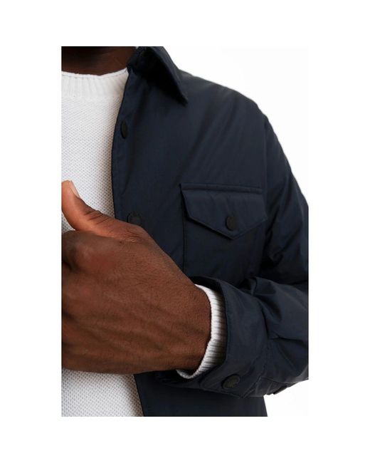 People Of Shibuya Blue Chic Technical Fabric Jacket With Button Closure for men