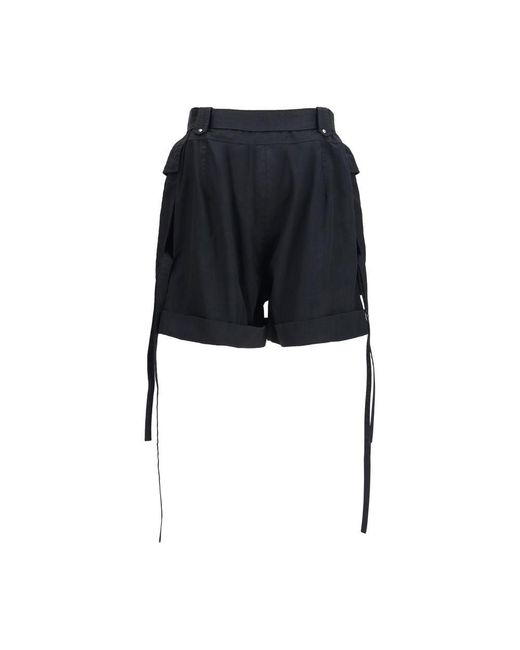 McQueen Black Cotton Bermuda Shorts