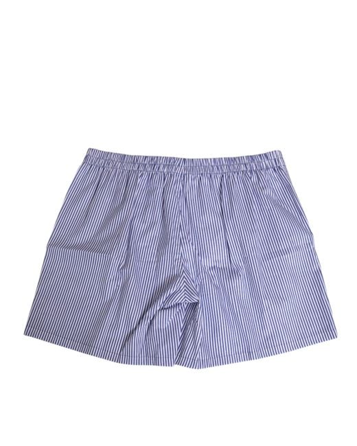 Dolce & Gabbana Purple Blue White Cotton Striped Button Fly Shorts Swimwear for men