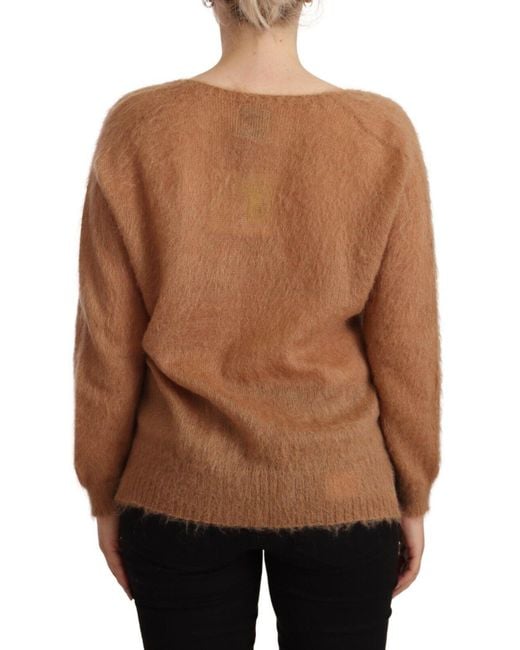 Pink Memories Brown Cardigan V-neck Long Sleeve Sweater