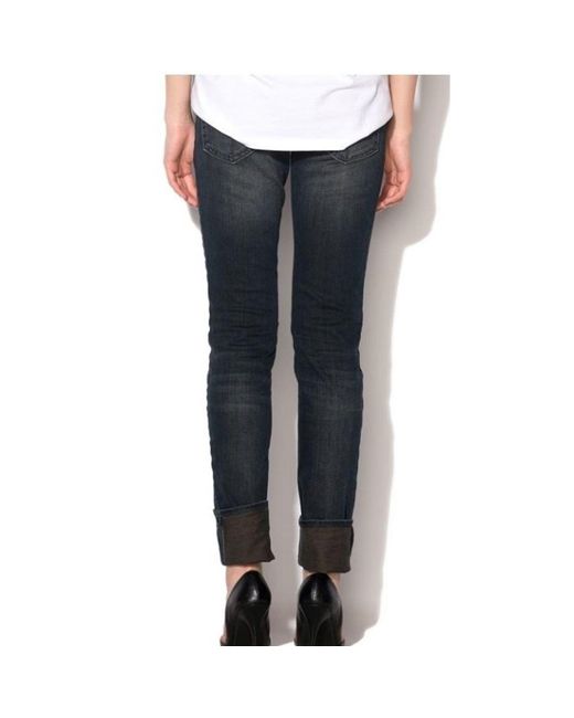 Gas Blue Multicolor Cotton Skinny Jeans