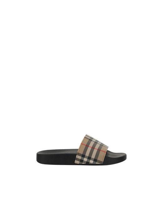 Burberry Brown Multicolor Polyethylene Flat Sandals