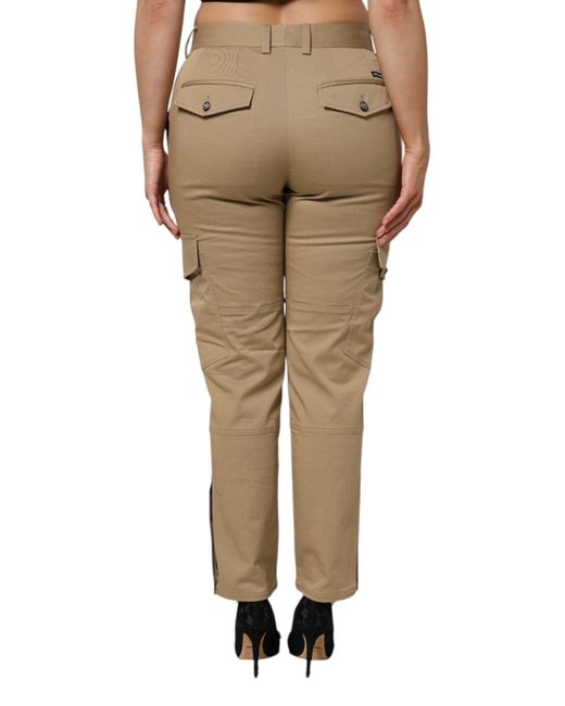 Dolce & Gabbana Natural Cotton Cargo Tapered Pants