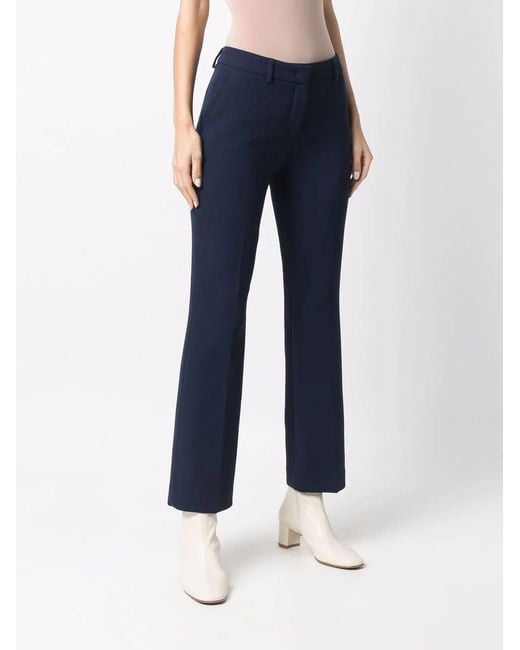 L'Autre Chose Blue Cropped Tailored Trousers