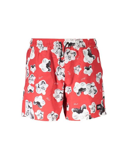 Karl Lagerfeld Red Polyester Swimwear for men