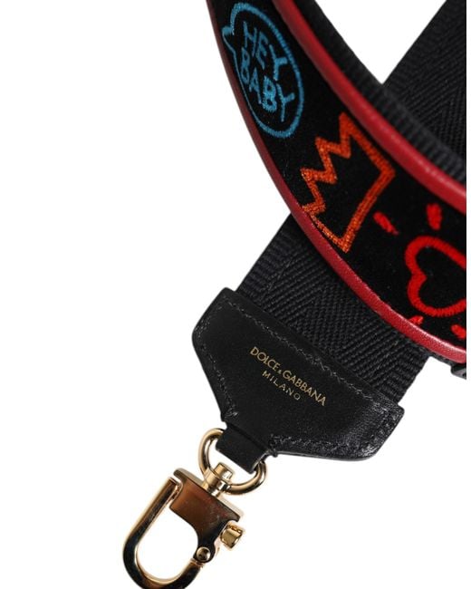 Dolce & Gabbana Black Cotton Handbag Accessory Shoulder Strap for men