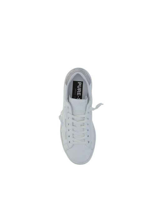 Golden Goose Deluxe Brand Gray White Calf Leather Bos Taurus Platform Sneakers