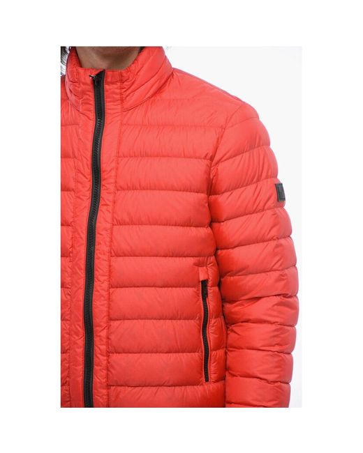 Woolrich Red Hidden Hood Bering Down Jacket for men