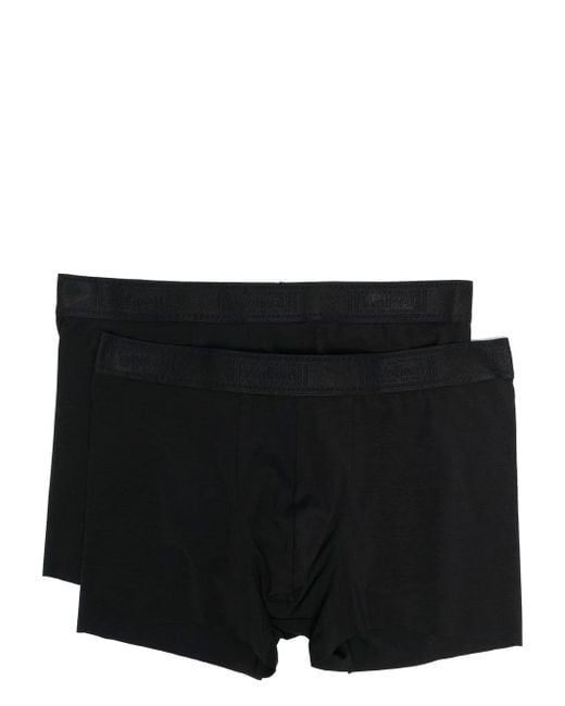 Wolford Black Logo-Waistband Boxers Set Of 2 for men