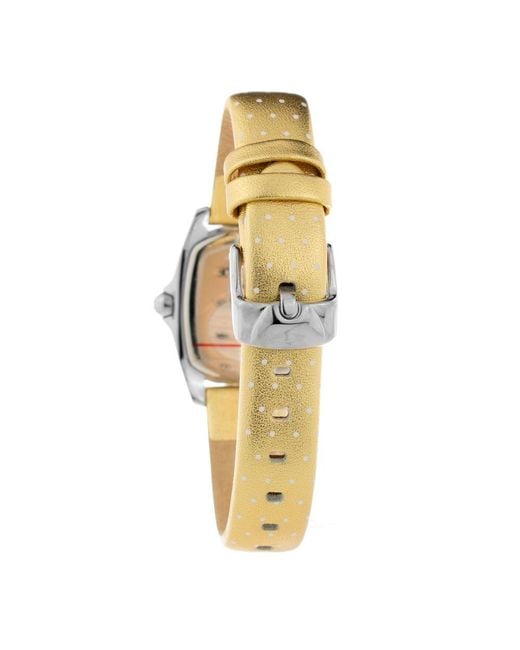 Chronotech Metallic Gold Leather Watch