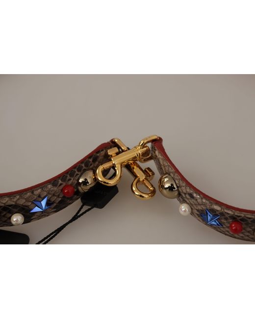 Dolce & Gabbana Red Elegant Python Leather Shoulder Strap
