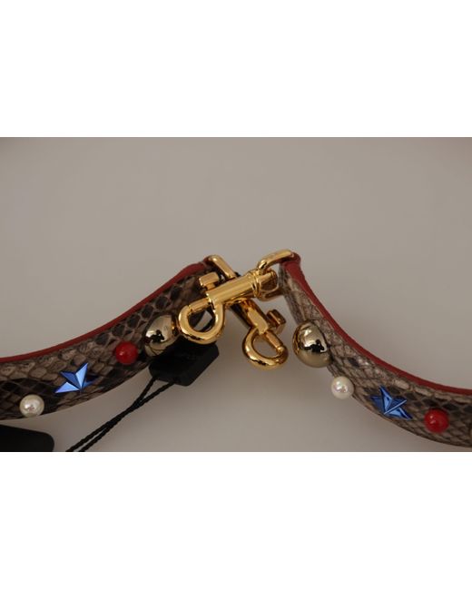 Dolce & Gabbana Red Elegant Python Leather Shoulder Strap