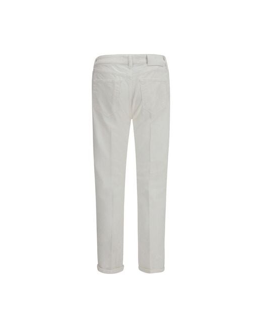 PT Torino Gray White Cotton Slim Fit Jeans for men