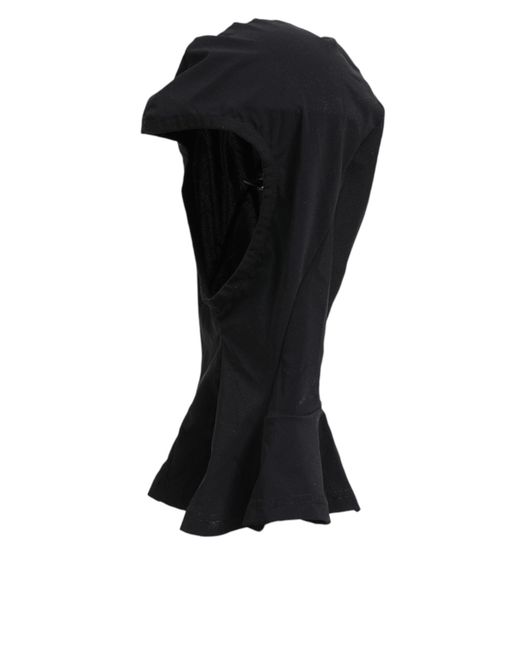 Dolce & Gabbana Black Nylon Elastane Balaclava Hood Face Cover Hat for men