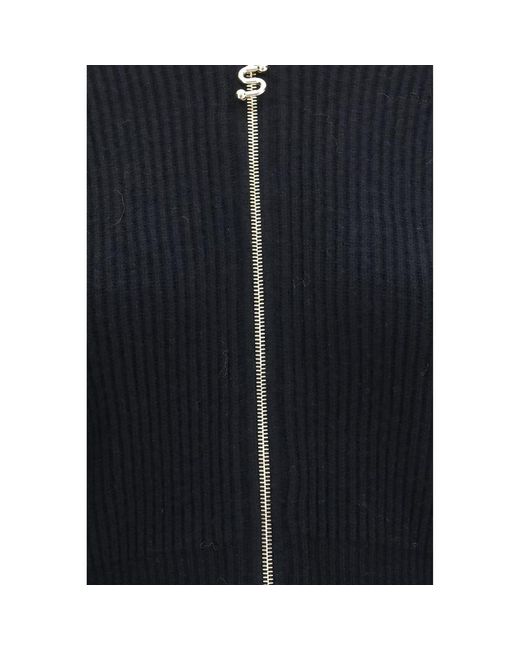 Max Mara Blue Black Wool Oves Aries Cardigan