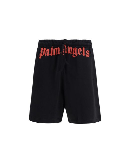 Palm Angels Black Cotton Bermuda Shorts for men
