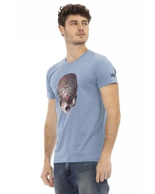 TRUSSARDI ACTION Light Blue Cotton Men T for men