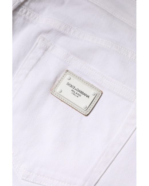 Dolce & Gabbana Gray Cotton Mid Waist Skinny Denim Jeans