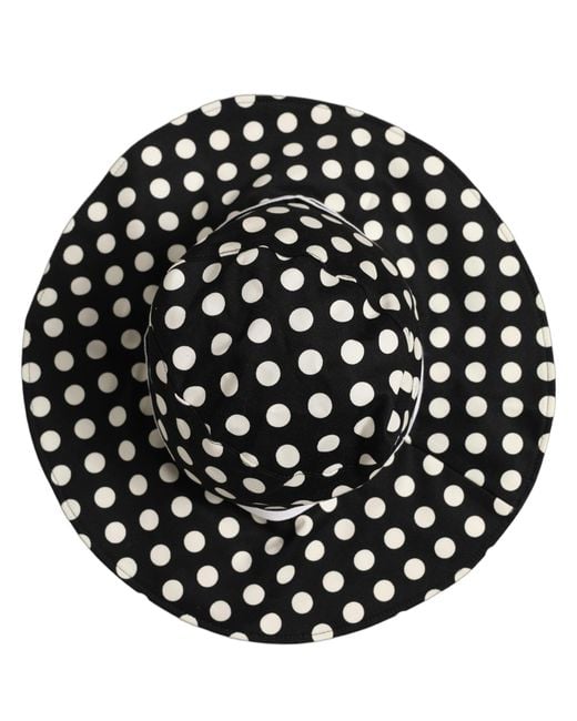 Dolce & Gabbana Black White Polka Dot Cotton Bucket Capello Hat
